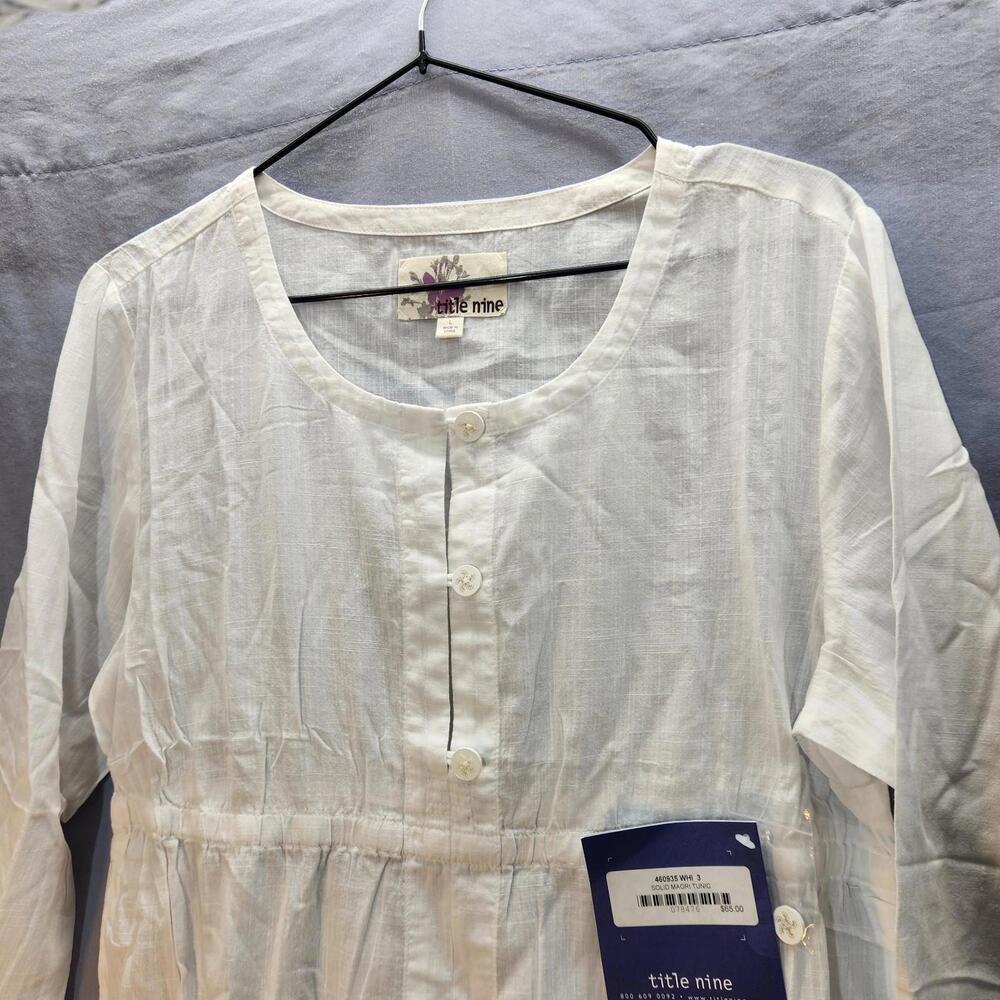 Title Nine Maori Tunic Linen White Size Large NWT New‎